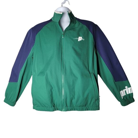 Prince Pickleball Green Navy Jacket Men’s Small Full Zip Lightweight Polyester - Picture 1 of 10